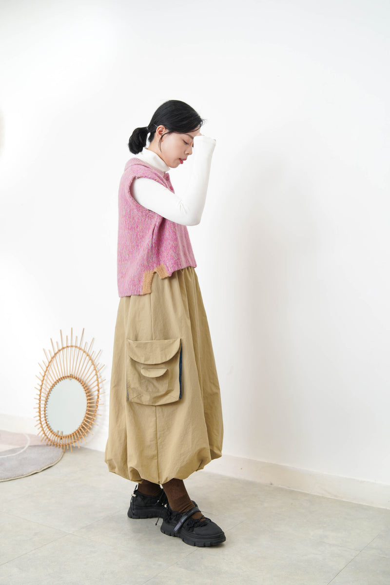 Pink detail knit vest