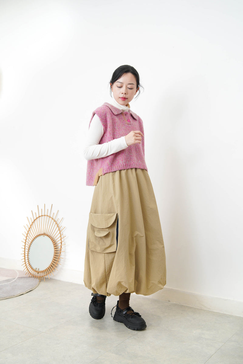 Pink detail knit vest