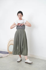 Army green balloon skirt