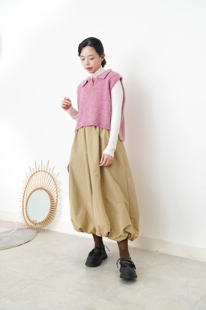 Pink detail knit vest