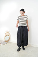 White stripe crochet tee top