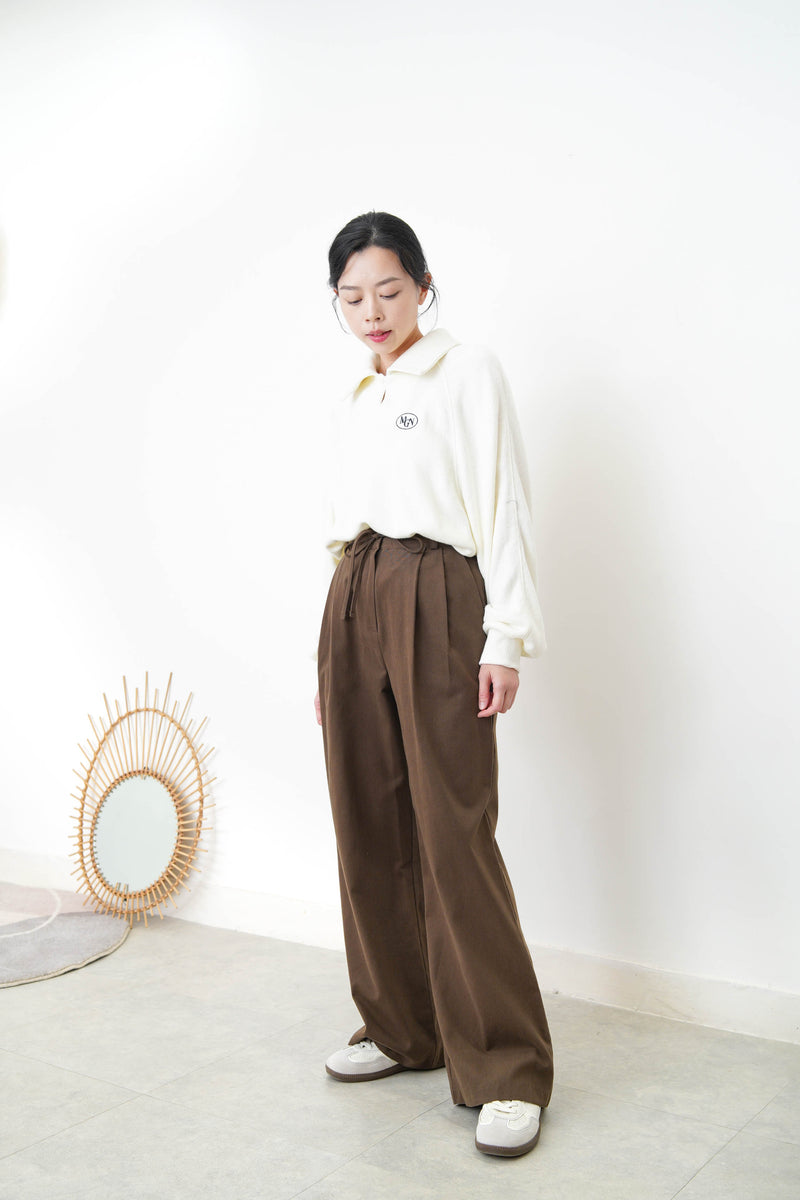 Brown high waist trousers w/ strings