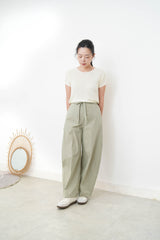 Mint summer knit top w/ contrast lining