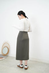Grey skirt in overlap style