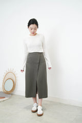 Grey skirt in overlap style