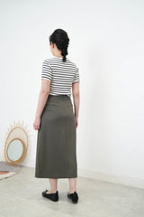 Grey skirt in overlap style