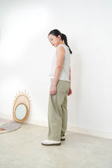 White stripe vest w/ ruffle fringe