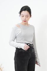 Grey double layering 2in1 top