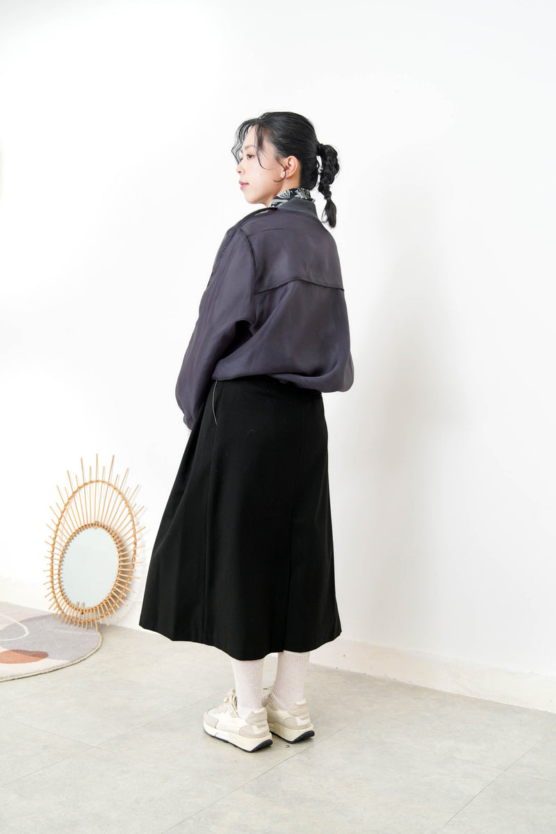 Charcoal premium sheer bomber jacket