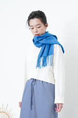 Blue color premium wool scarf