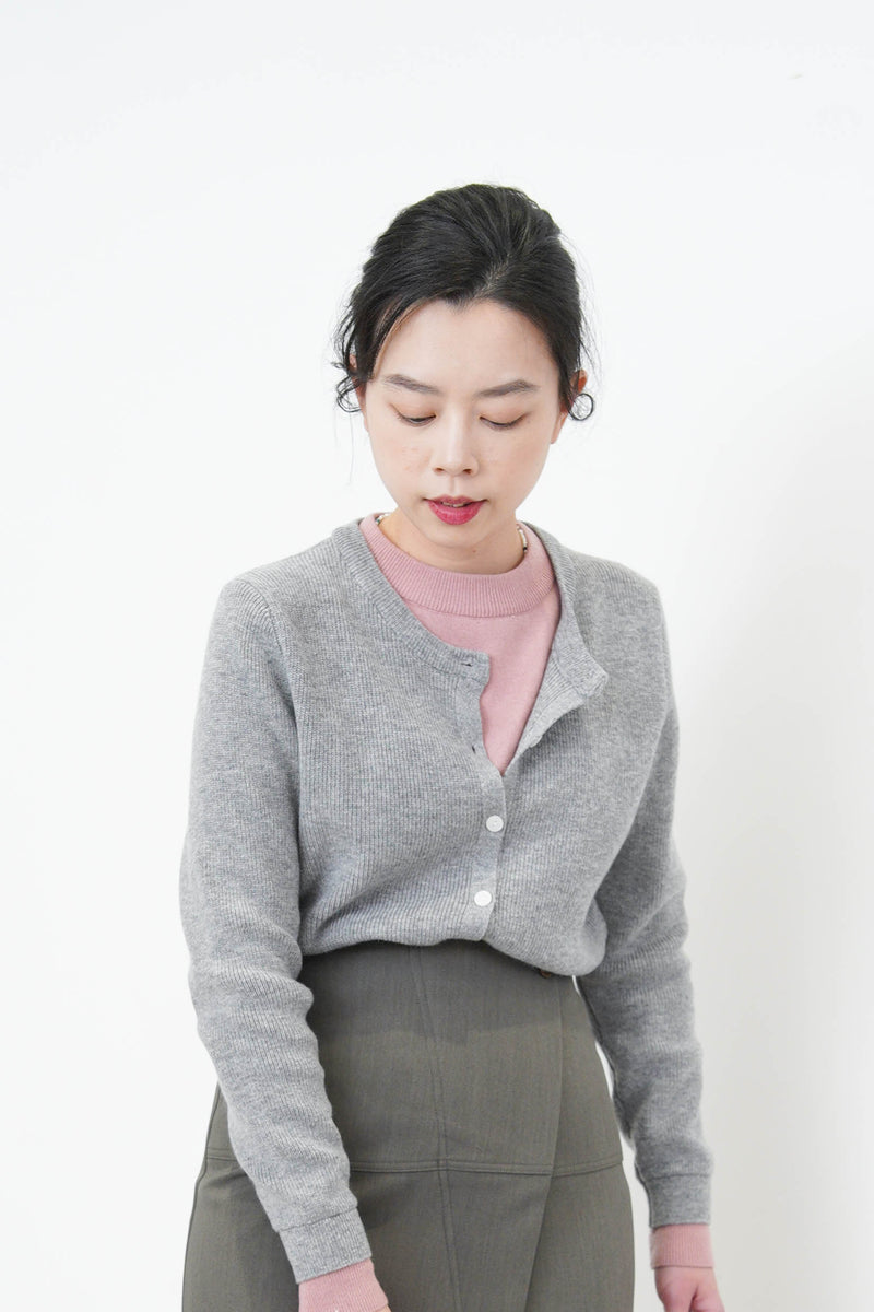 Grey double layering cardigan top