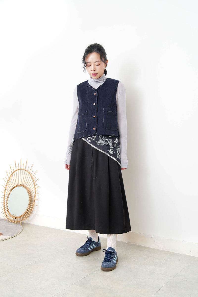 Navy corduroy vest