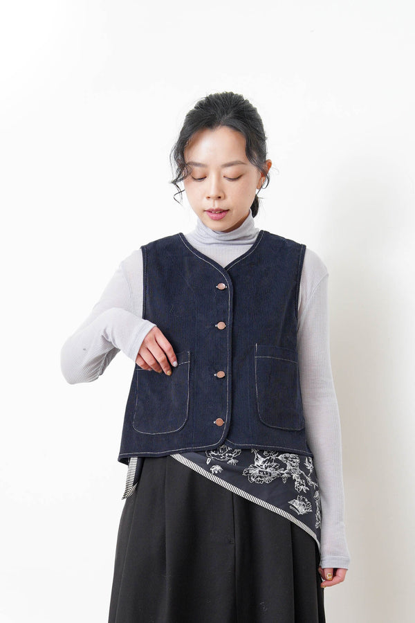 Navy corduroy vest