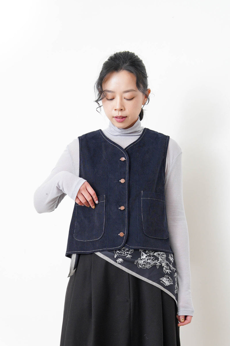 Navy corduroy vest