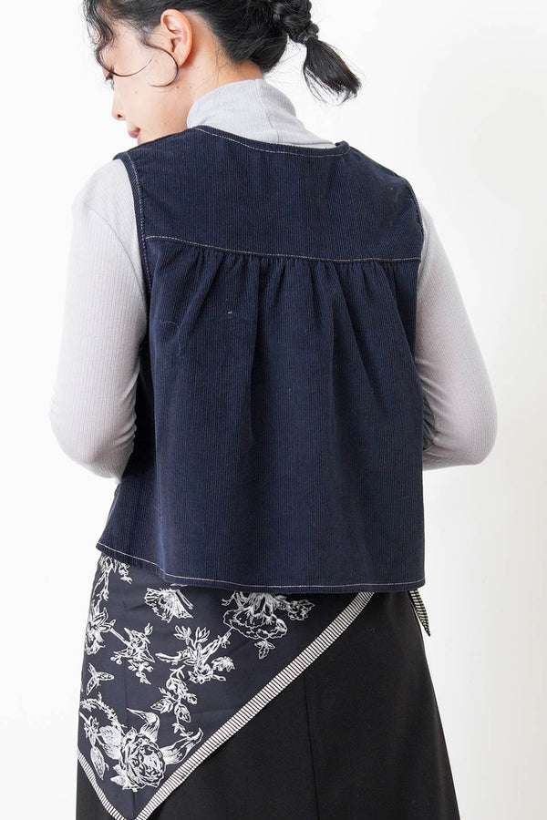 Navy corduroy vest