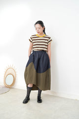 Patchwork denim skirt