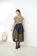 Patchwork denim skirt