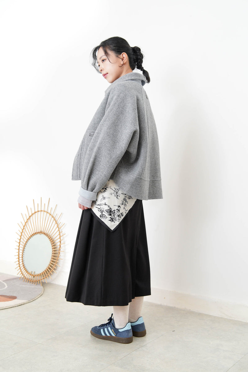Blue merino wool jacket in 2 ways