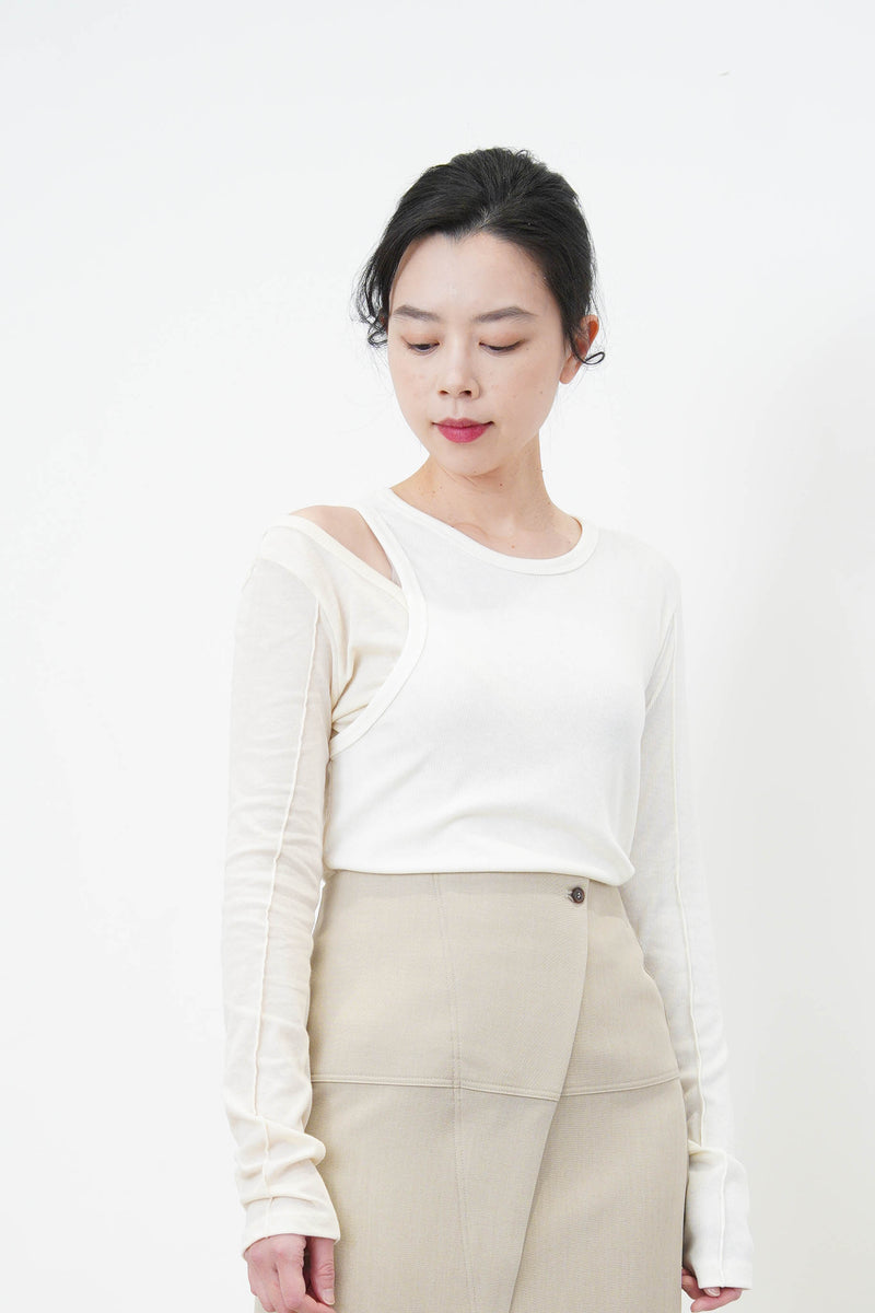 Ivory double layering 2in1 top