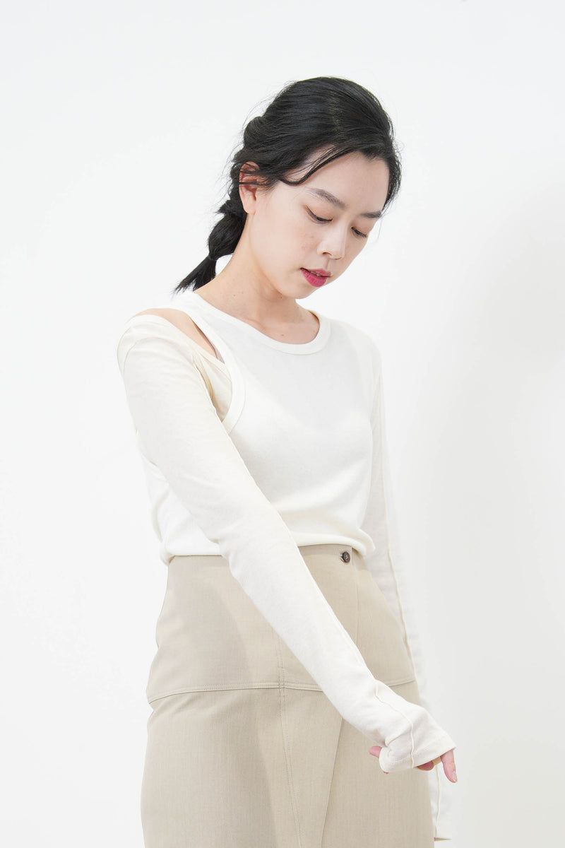 Ivory double layering 2in1 top