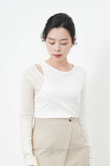 Ivory double layering 2in1 top