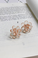 Orange flower earrings