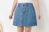 Denim skirt w/ elastic waistband