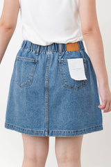 Denim skirt w/ elastic waistband