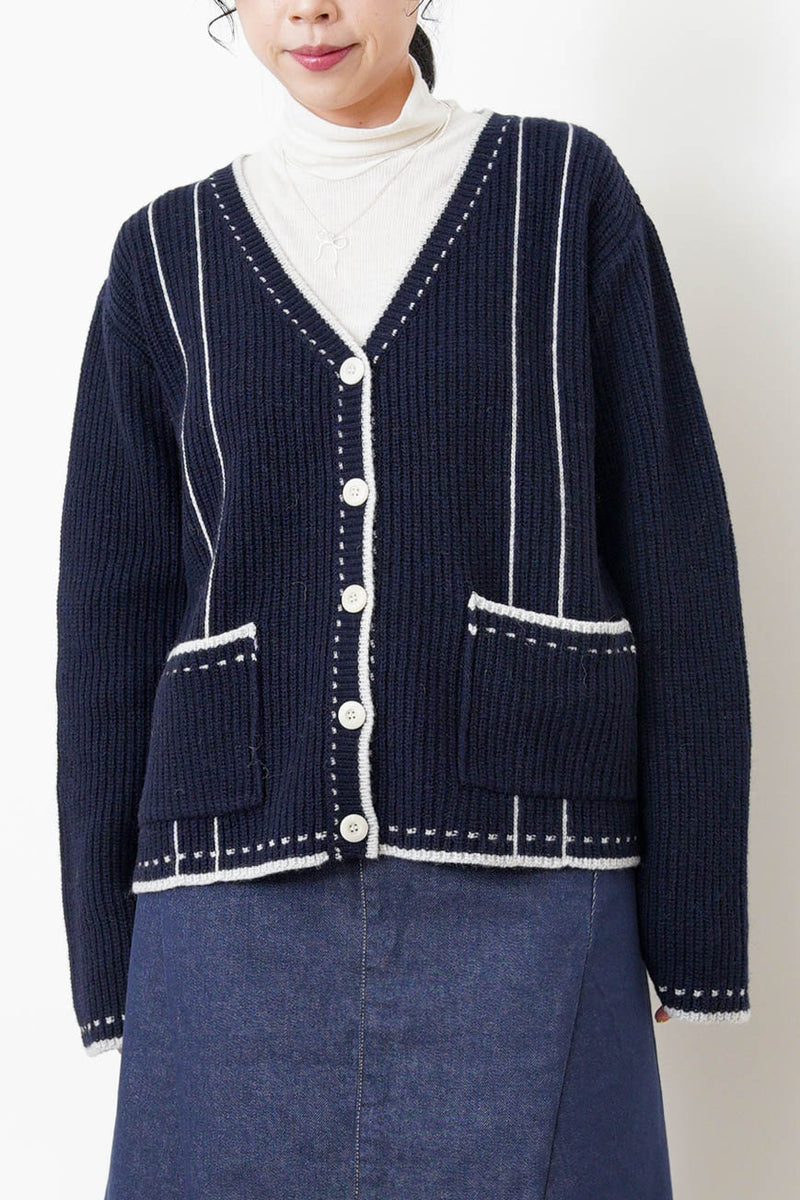 Stripes soft inner in loose turtle neck