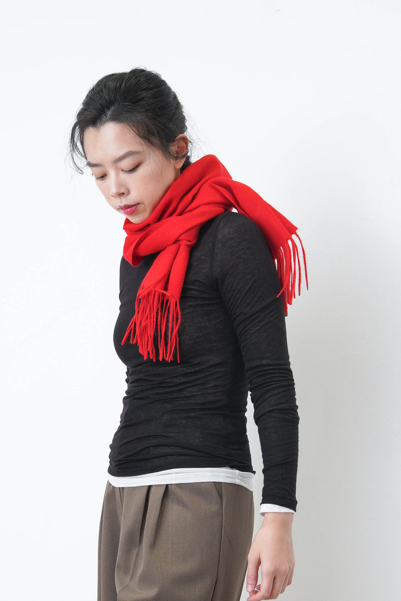 Red color premium wool scarf