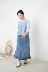 Denim skirt in mermaid cut