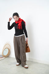 Red color premium wool scarf