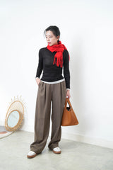 Red color premium wool scarf