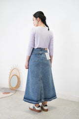 Denim skirt in mermaid cut