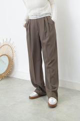 Brown straight cut trousers