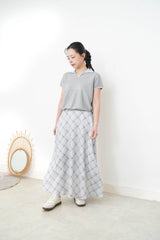 Blue checked skirt