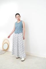 Denim vest w/ ruffle fringe