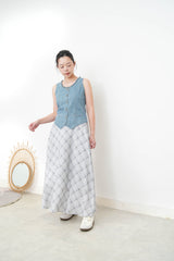 Blue checked skirt