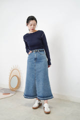 Denim skirt in mermaid cut