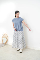 Blue checked skirt