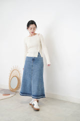 Denim skirt in mermaid cut