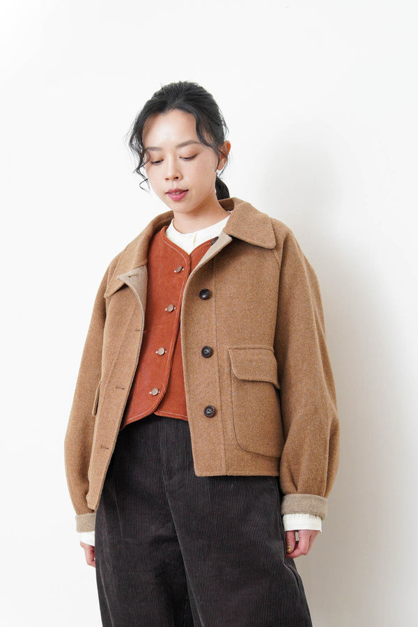 Caramel merino wool jacket in 2 ways
