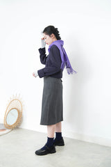 Purple color premium wool scarf