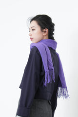 Purple color premium wool scarf