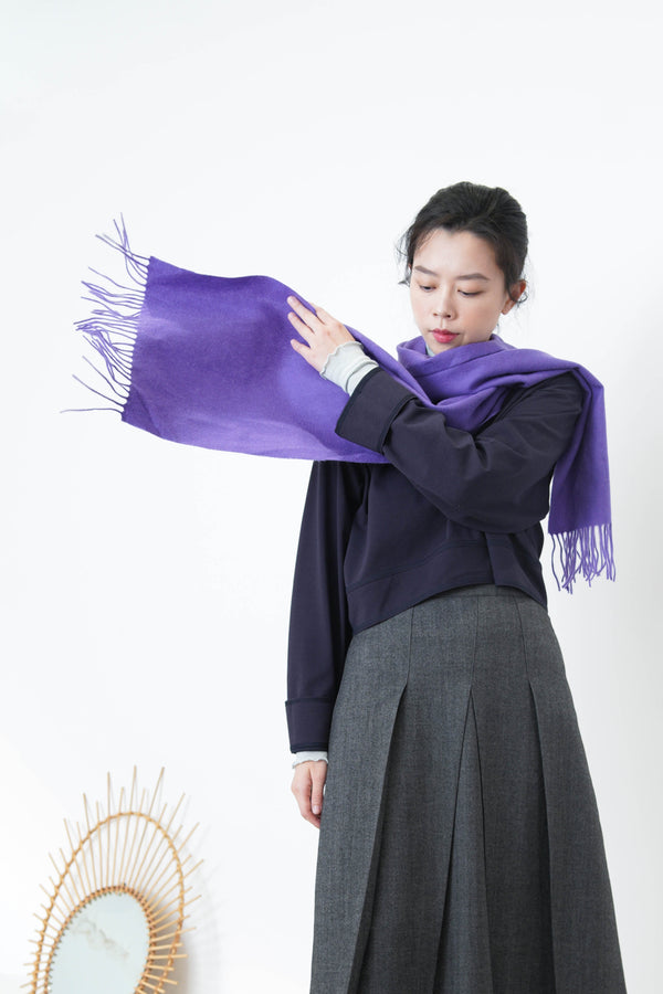 Purple color premium wool scarf