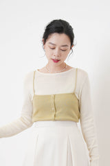 Mustard cami w/ ivory inner