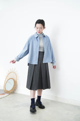 Grey 2 ways bold pleats skirt