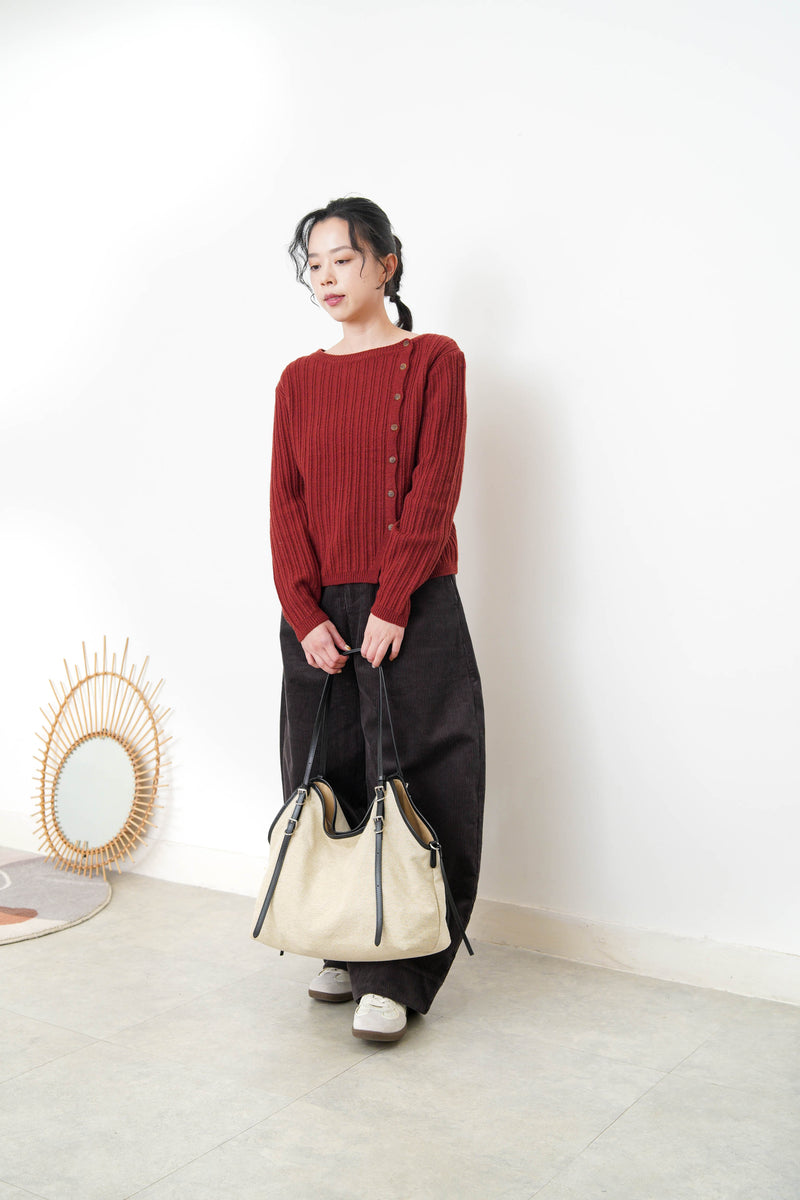 Canvas bag w/ bucket  details