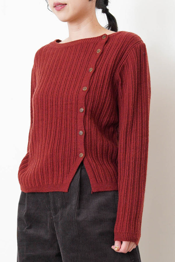 Wine thin knit sweater w/ side buttons