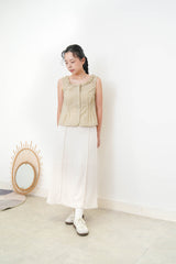 Beige Vest w/ ruffle trimming vest
